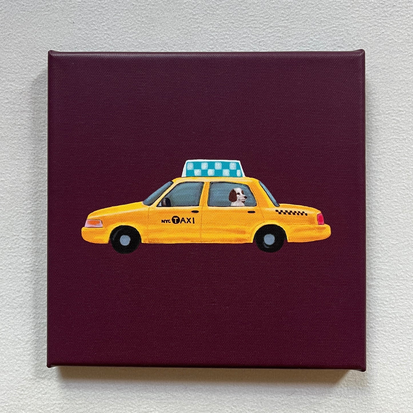 Yellow Cab Purple Brown Canvas Print