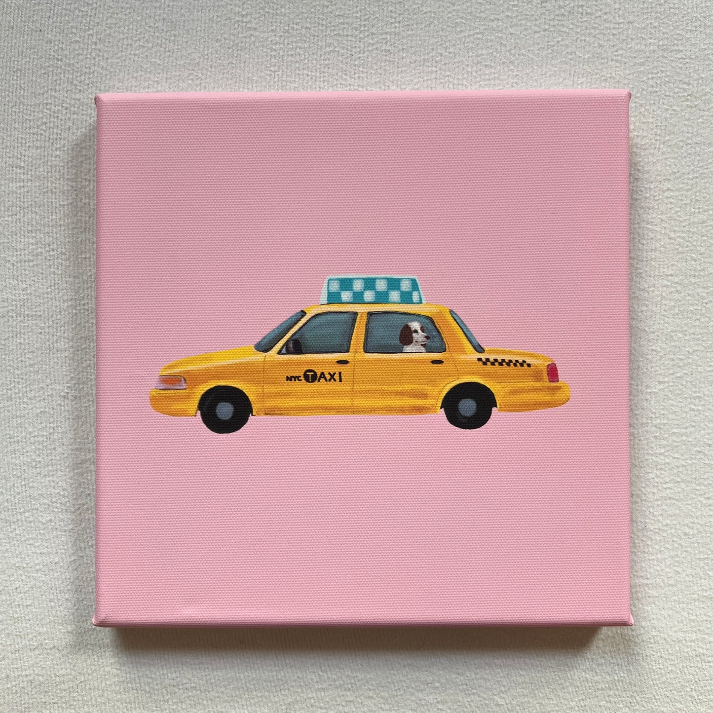 Yellow Cab Pink Canvas Print