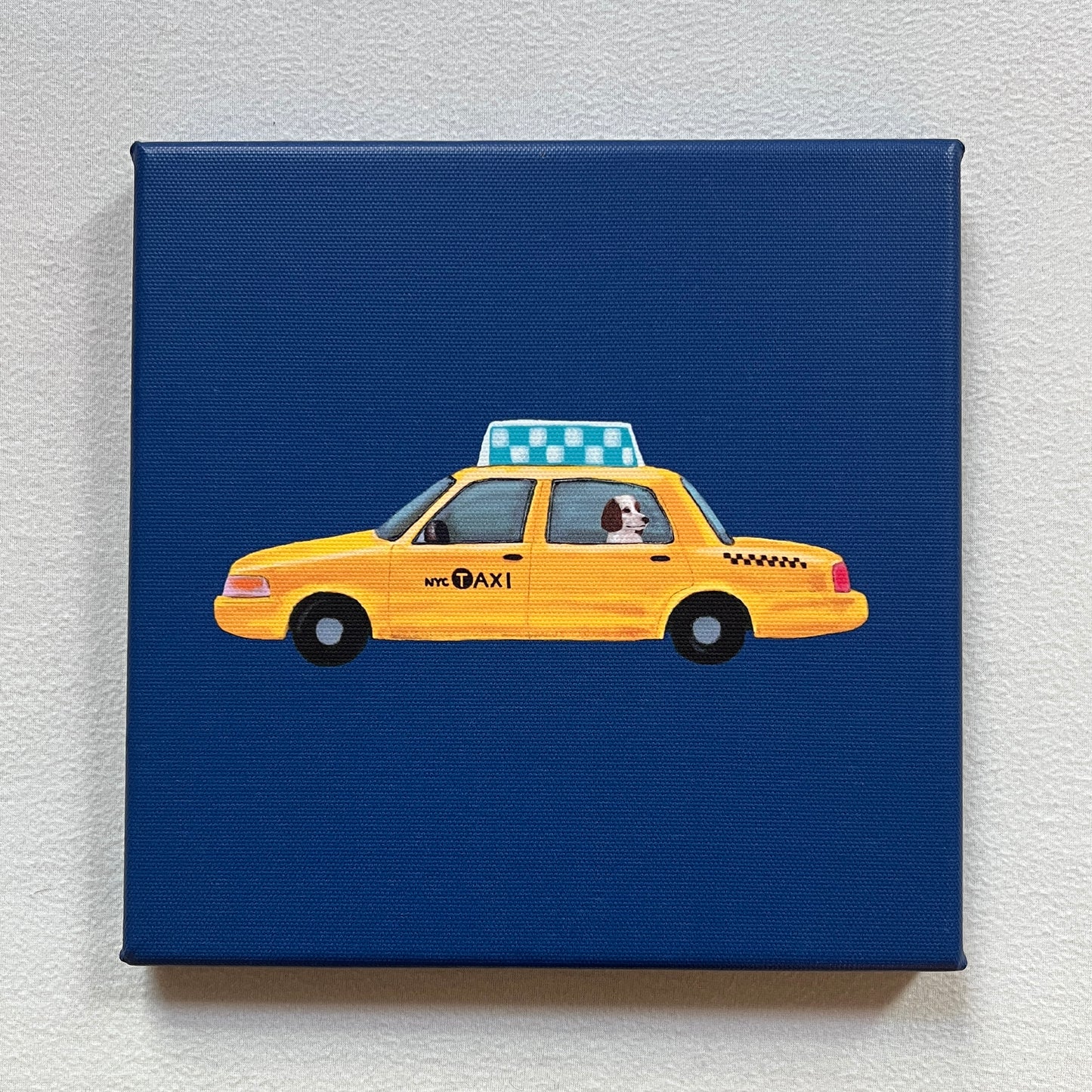 Yellow Cab Blue Canvas Print