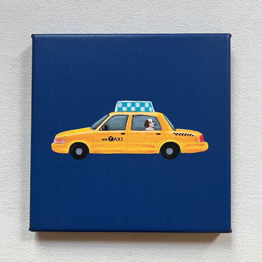 Yellow Cab Blue Canvas Print