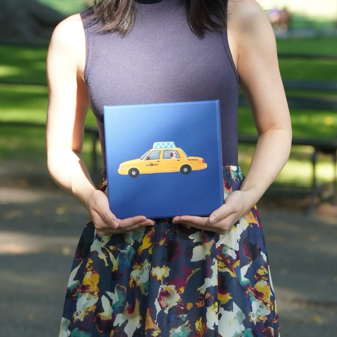 Yellow Cab Blue Canvas Print