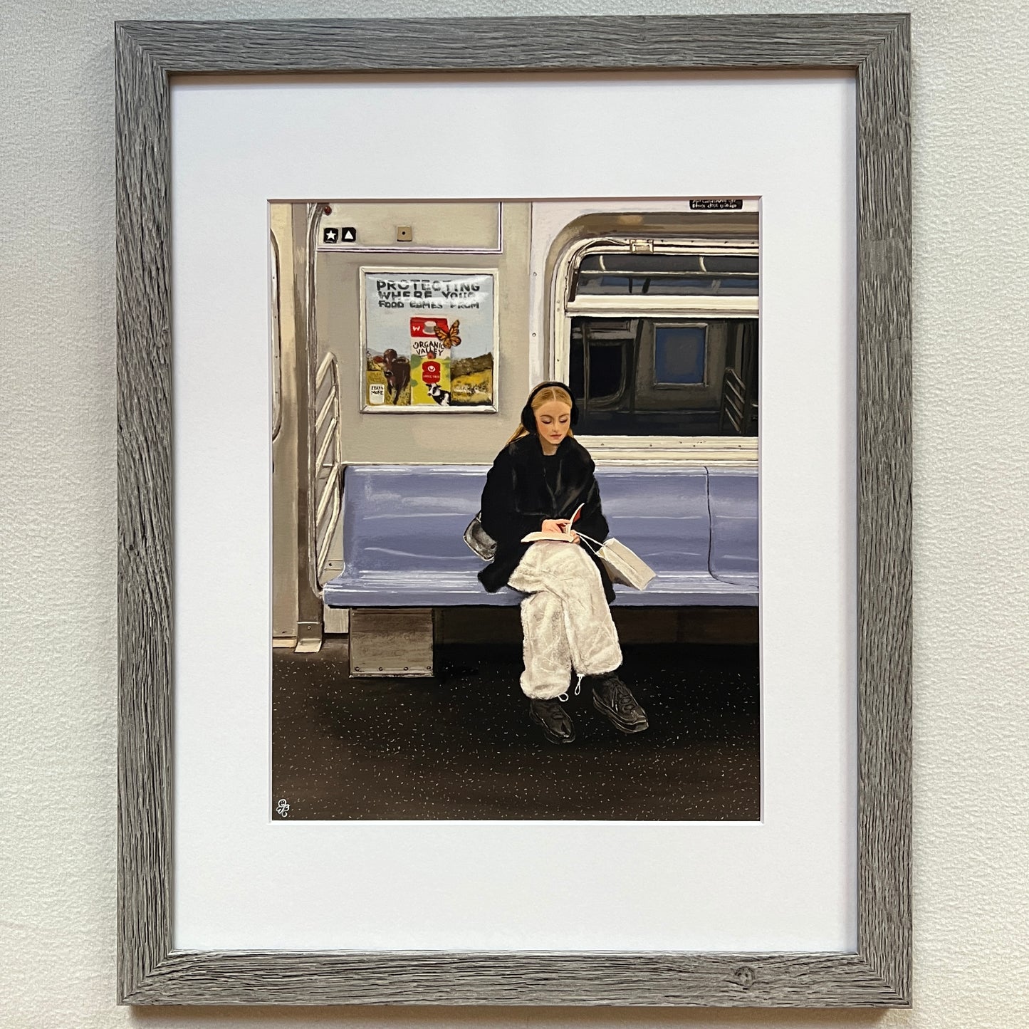 NYC Subway Bookworm Print