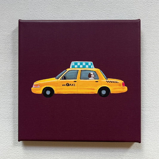 Yellow Cab Purple Brown Canvas Print