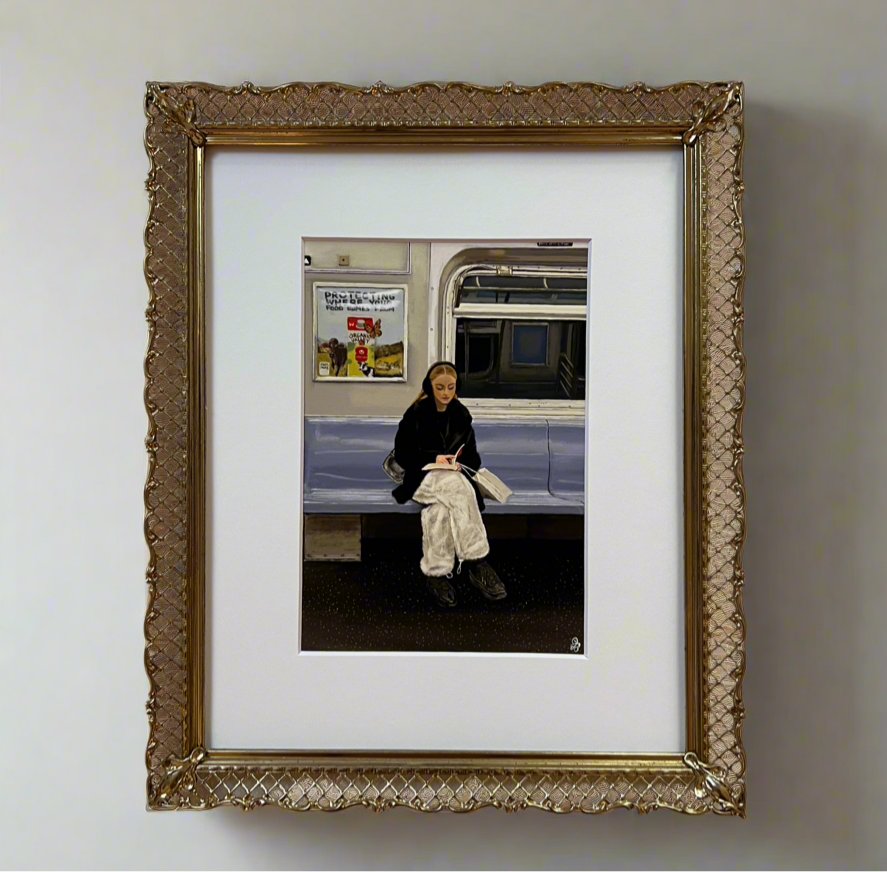 NYC Subway Bookworm Mini Print