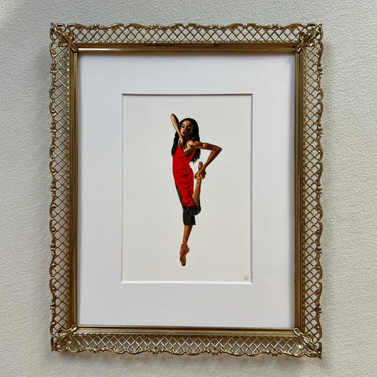 Dancer in a Red dress Mini Print