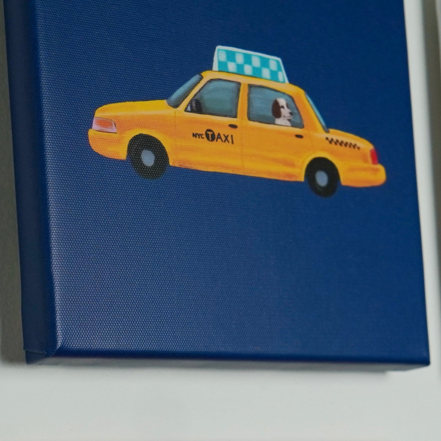 Yellow Cab Blue Canvas Print