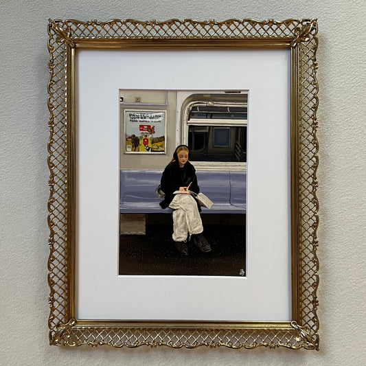 NYC Subway Bookworm Mini Print