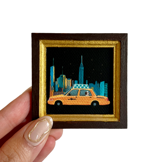 Yellow Cab In The City Magnet