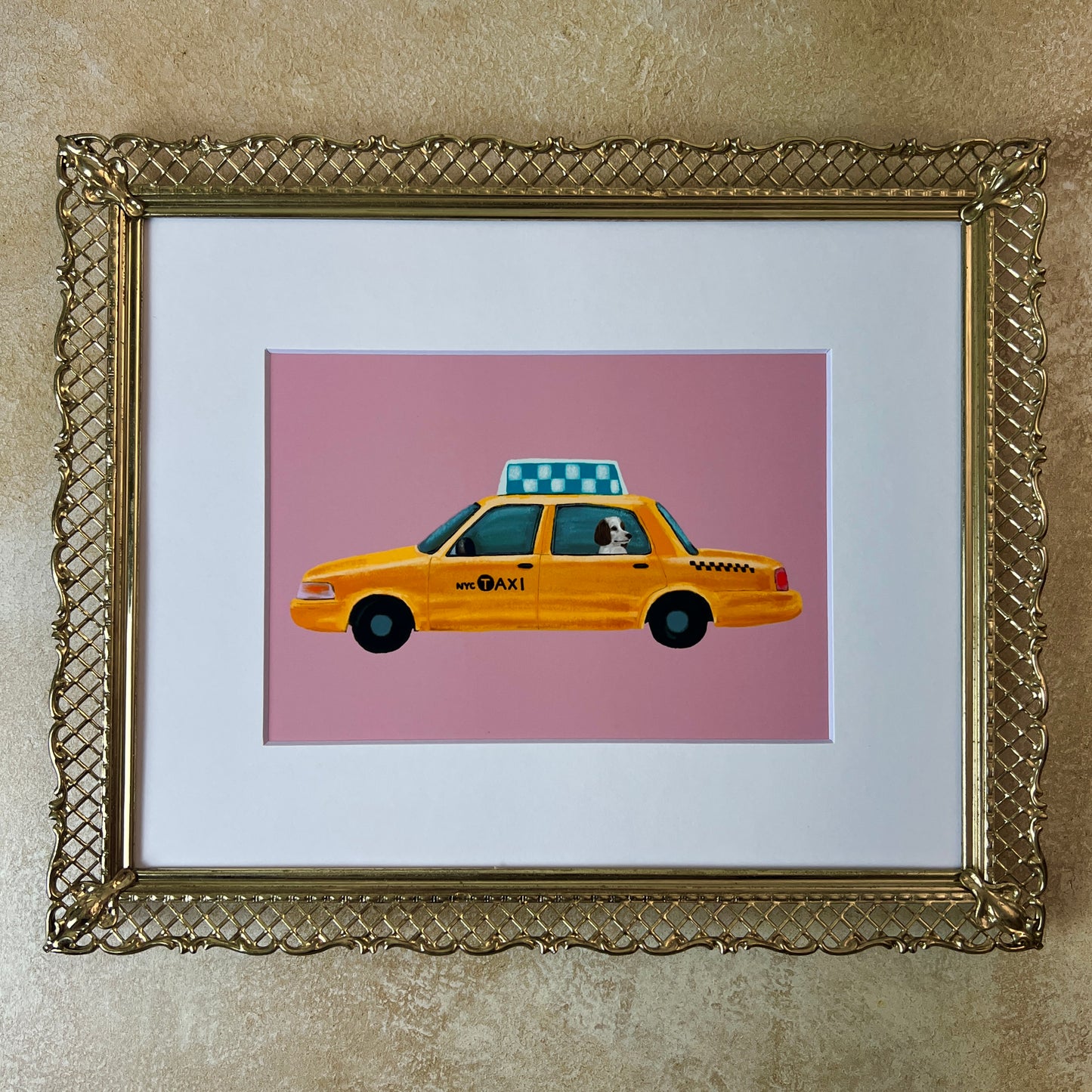 Yellow Cab Pink Print