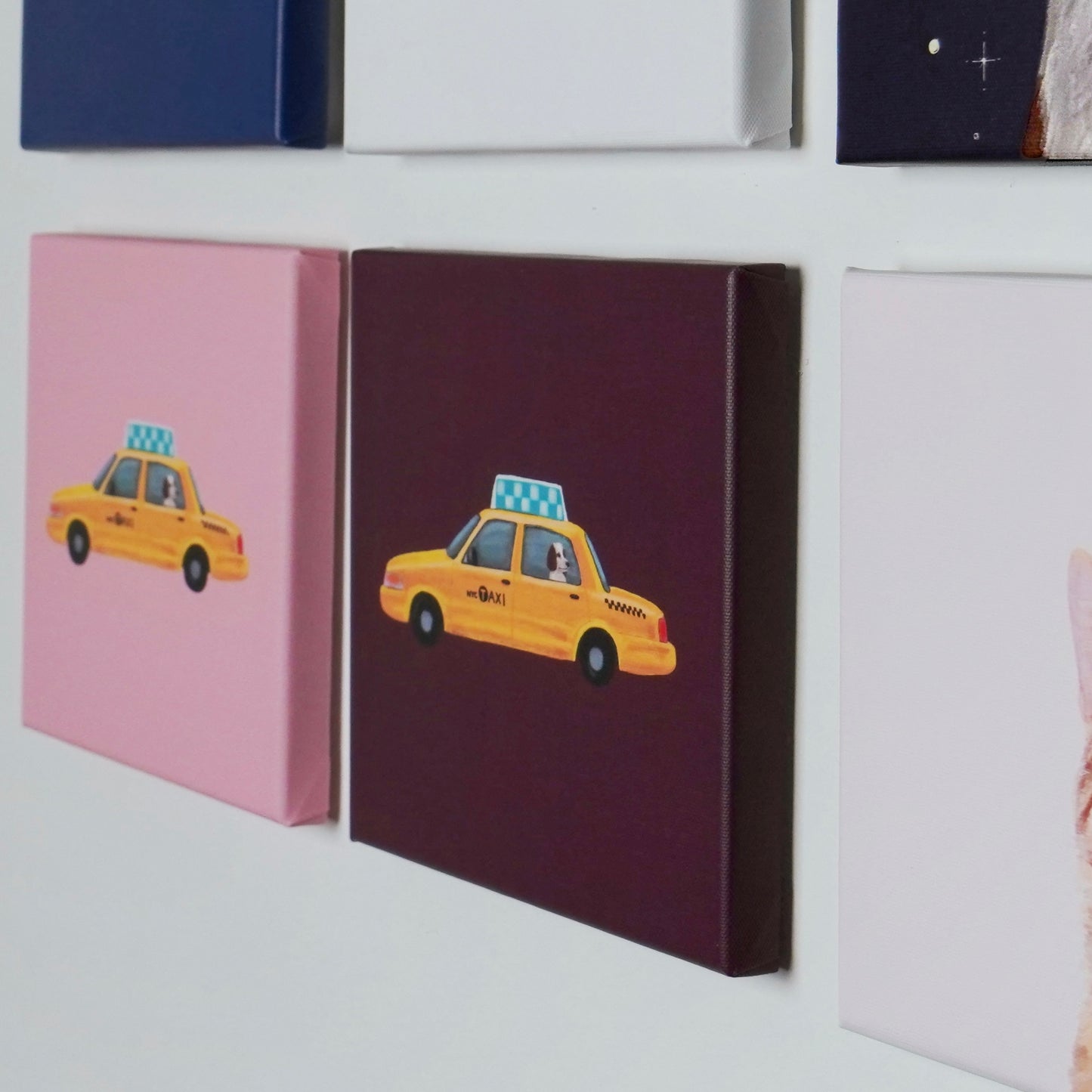 Yellow Cab Purple Brown Canvas Print